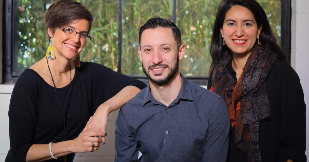 A photo of the three members of the Design Vagabonds team. 