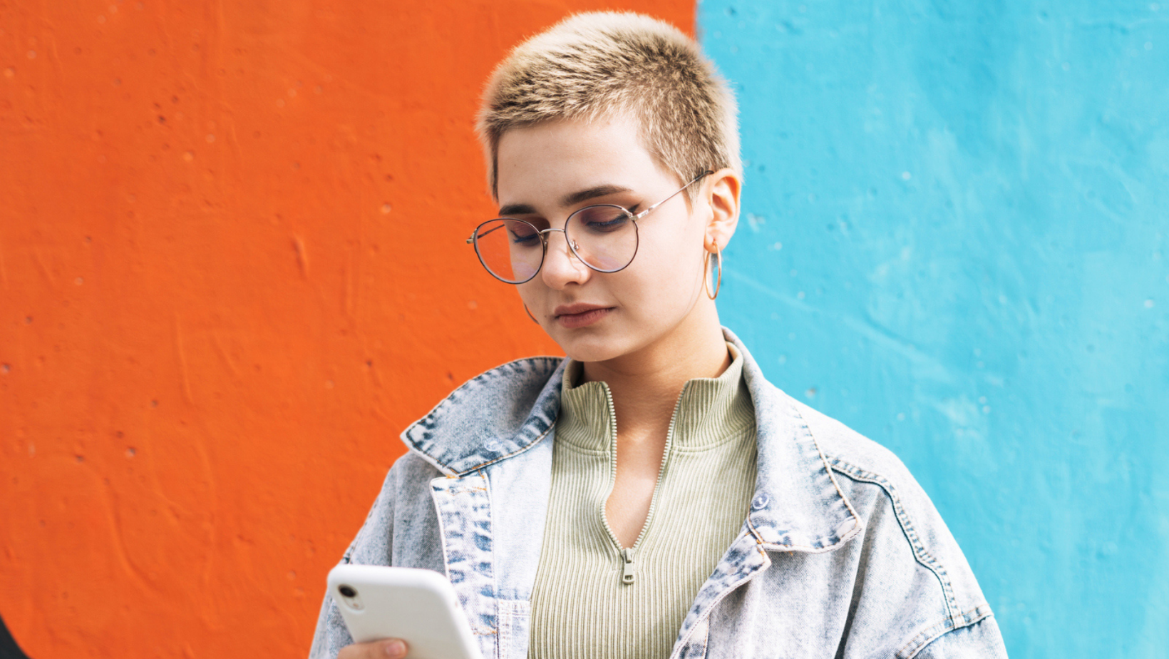 Person looking at phone 