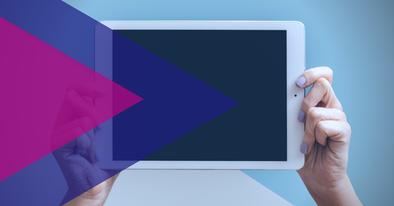 A picture of a blank tablet screen