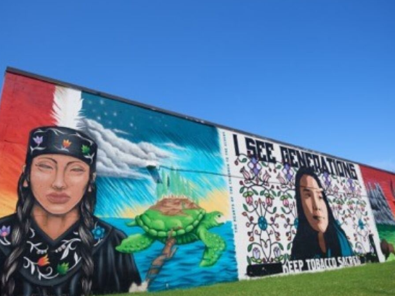 a mural of Indigenous women