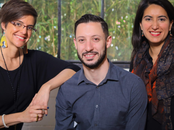 A photo of the three members of the Design Vagabonds team. 