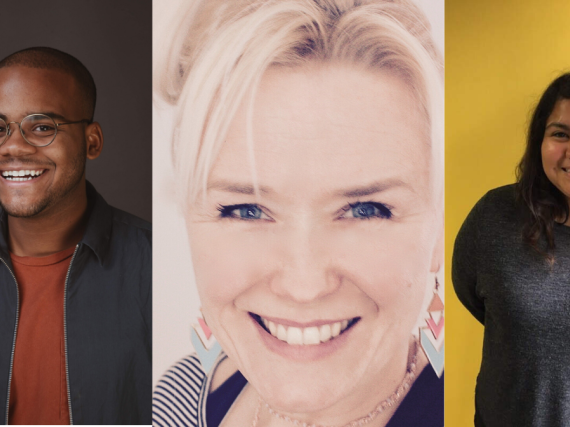 Headshots of the three team members involved in Helllo America!.