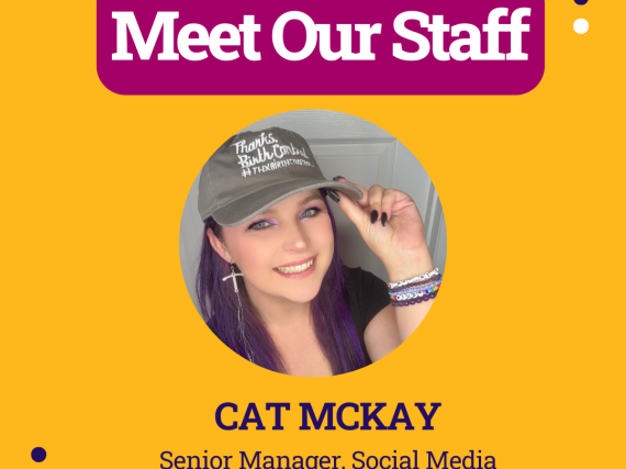 A promo graphic for a blog featuring Cat McKay, Senior Manager, Social Media at Power to Decide.